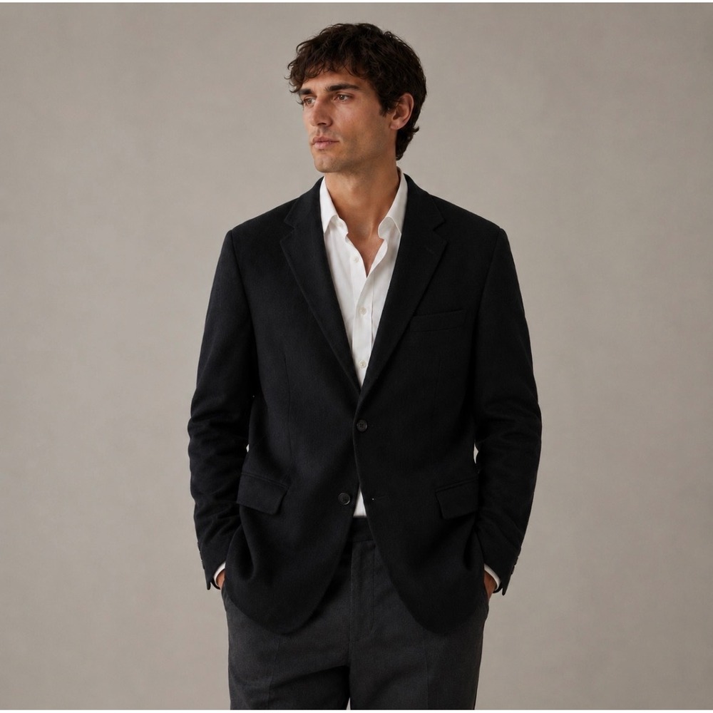 Jos. A. Bank Blazer Mens Black 100% Cashmere Two Button Sport Coat 50R